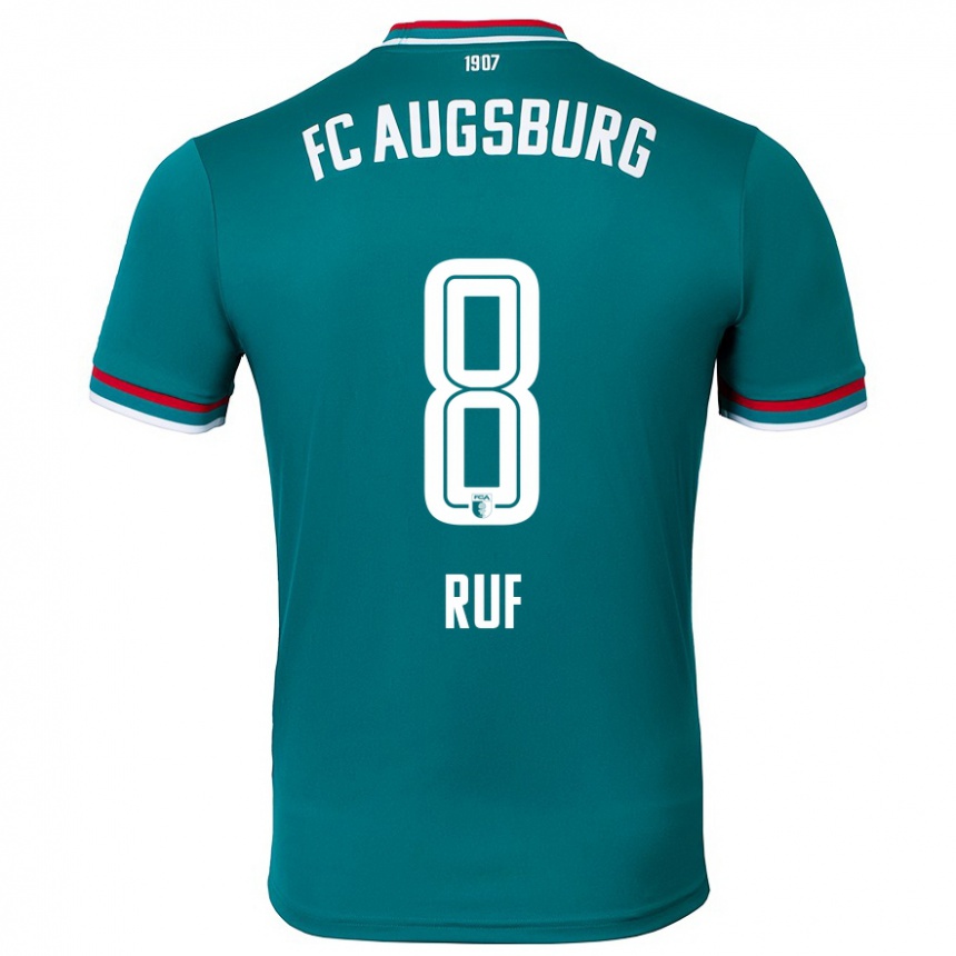 Kids Football Jonas Ruf #8 Dark Green Away Jersey 2024/25 T-Shirt