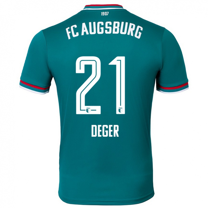 Kids Football David Deger #21 Dark Green Away Jersey 2024/25 T-Shirt