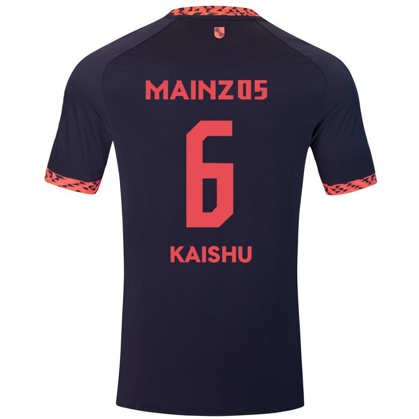 Kids Football Kaishu Sano #6 Blue Coral Red Away Jersey 2024/25 T-Shirt