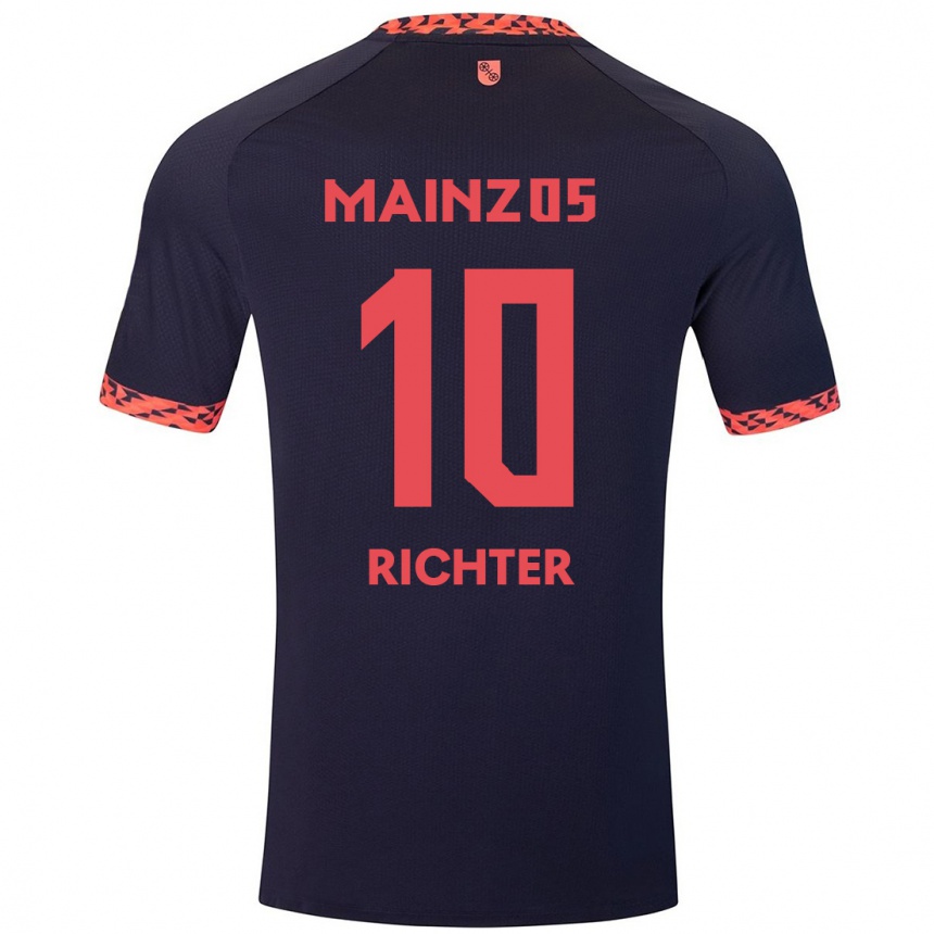 Kids Football Marco Richter #10 Blue Coral Red Away Jersey 2024/25 T-Shirt