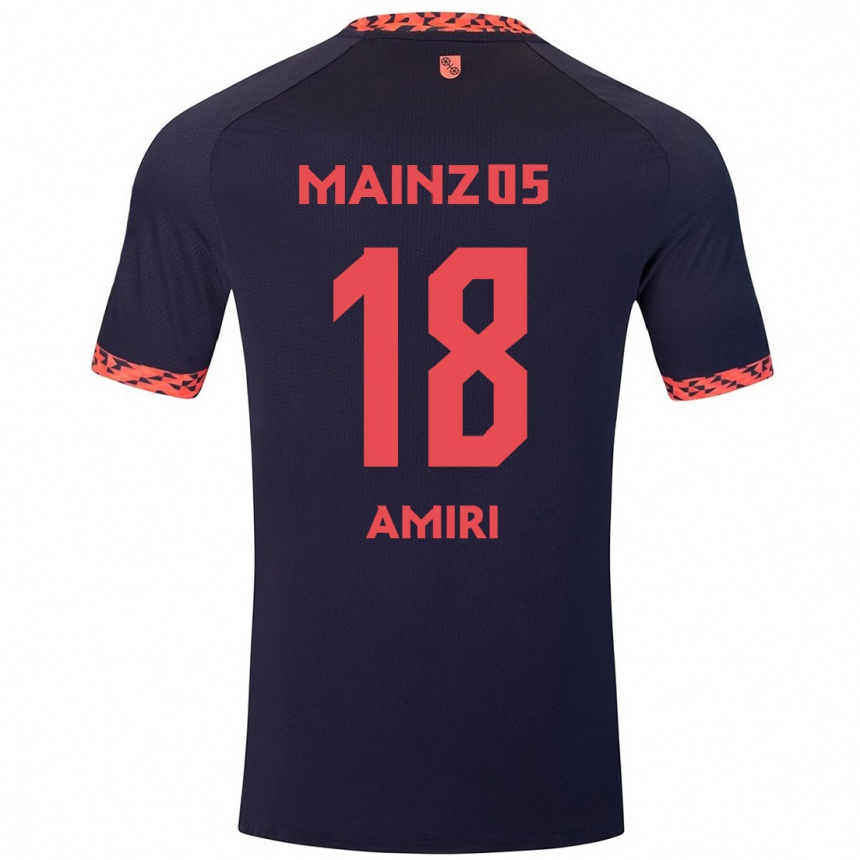 Kids Football Nadiem Amiri #18 Blue Coral Red Away Jersey 2024/25 T-Shirt