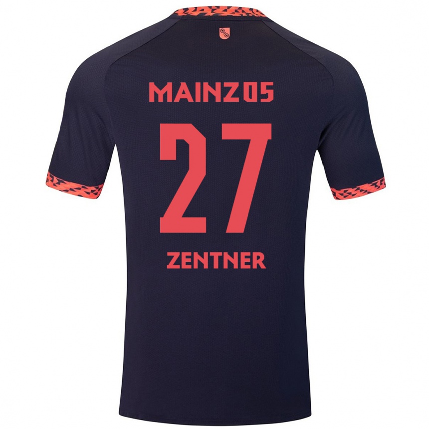 Kids Football Robin Zentner #27 Blue Coral Red Away Jersey 2024/25 T-Shirt