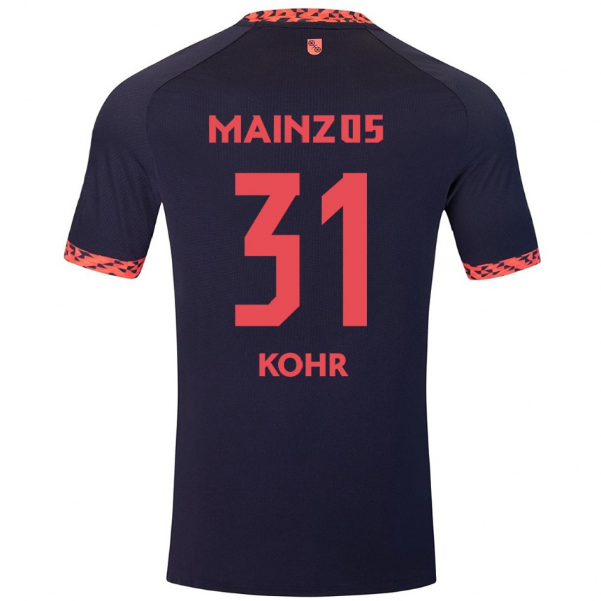 Kids Football Dominik Kohr #31 Blue Coral Red Away Jersey 2024/25 T-Shirt