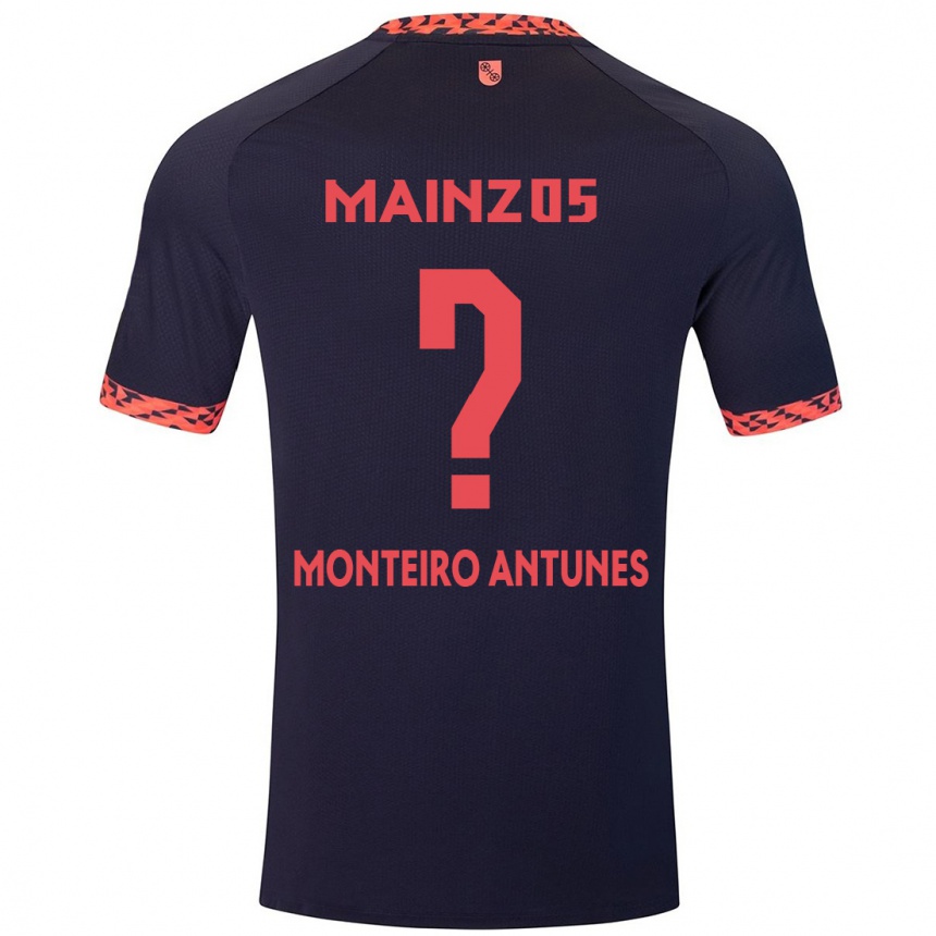 Kids Football Rafael Monteiro Antunes #0 Blue Coral Red Away Jersey 2024/25 T-Shirt