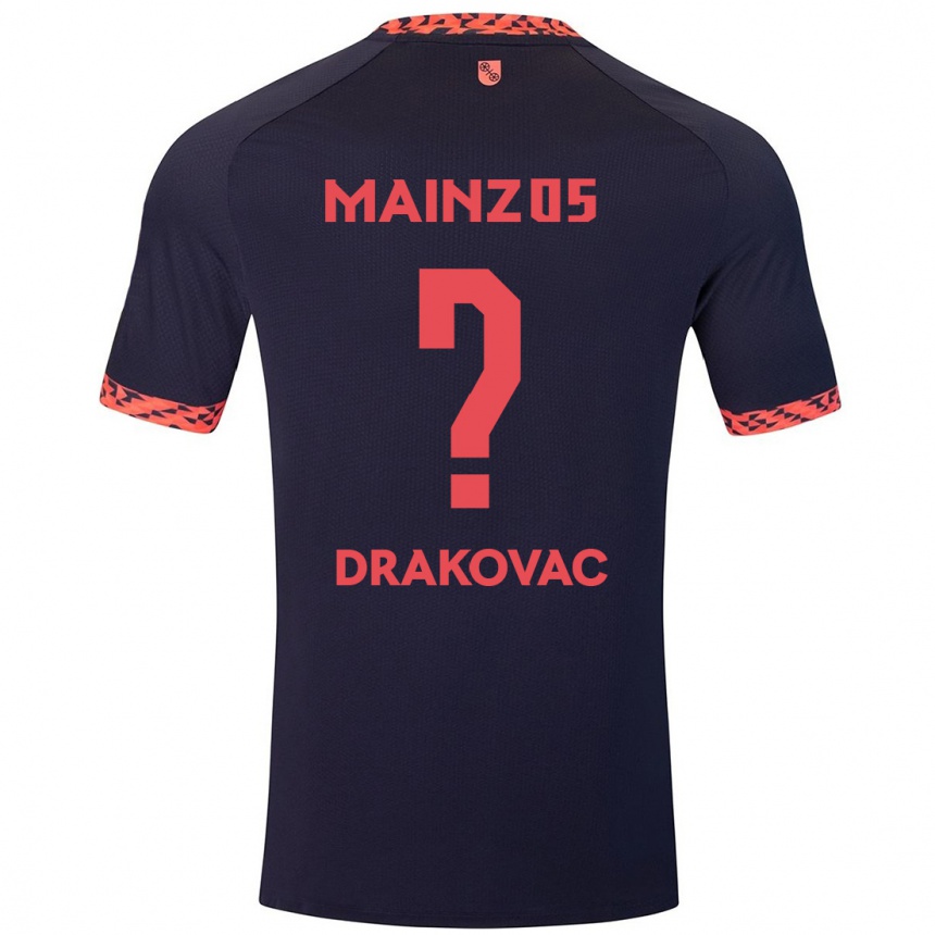 Kids Football Benjamin Drakovac #0 Blue Coral Red Away Jersey 2024/25 T-Shirt