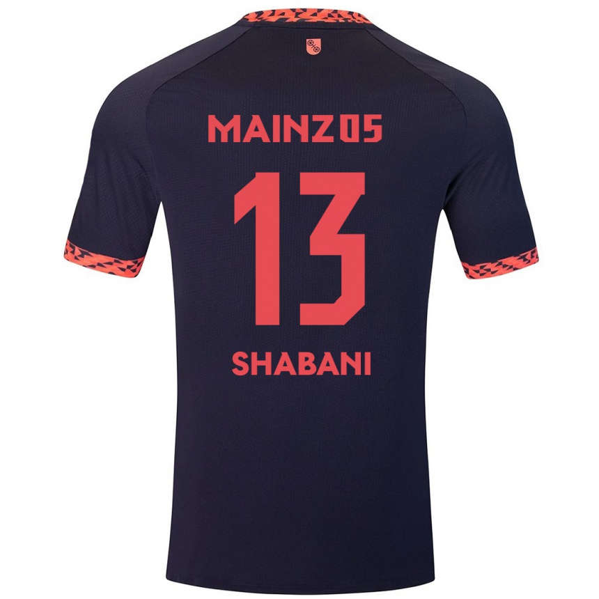 Kids Football Eniss Shabani #13 Blue Coral Red Away Jersey 2024/25 T-Shirt