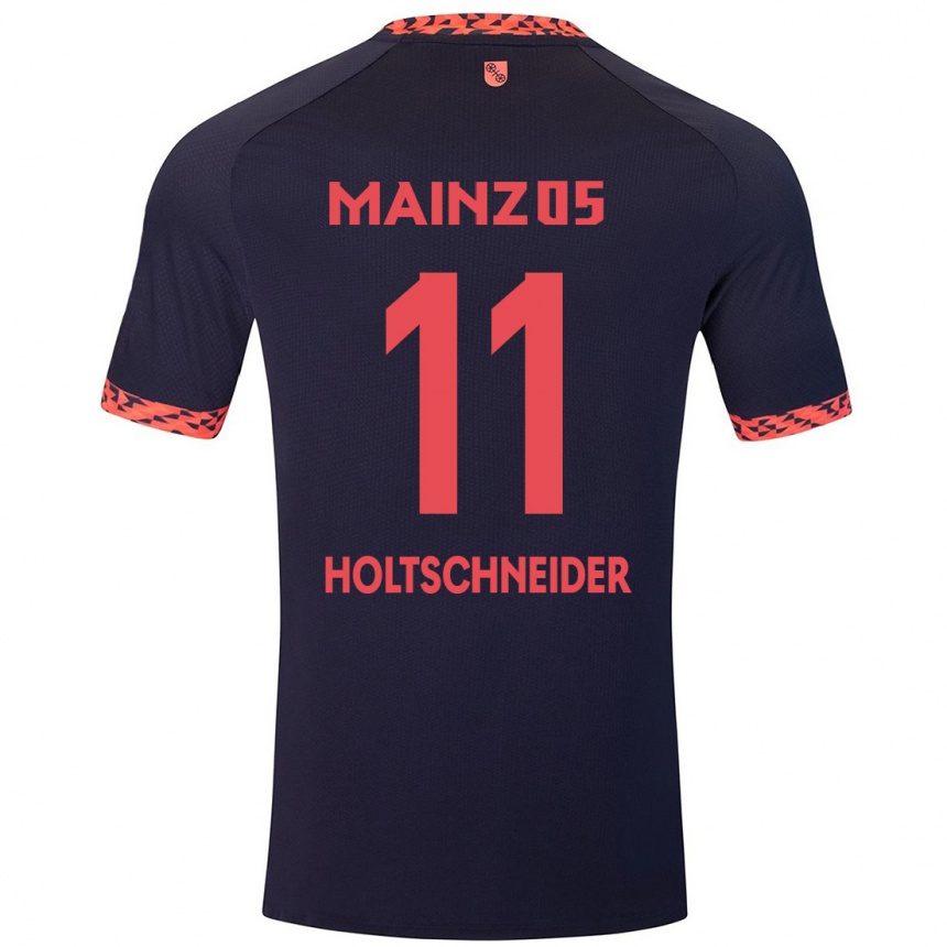 Kids Football Hannah Holtschneider #11 Blue Coral Red Away Jersey 2024/25 T-Shirt