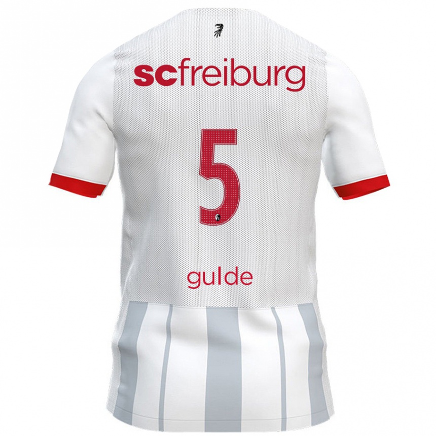 Kids Football Manuel Gulde #5 White Grey Away Jersey 2024/25 T-Shirt