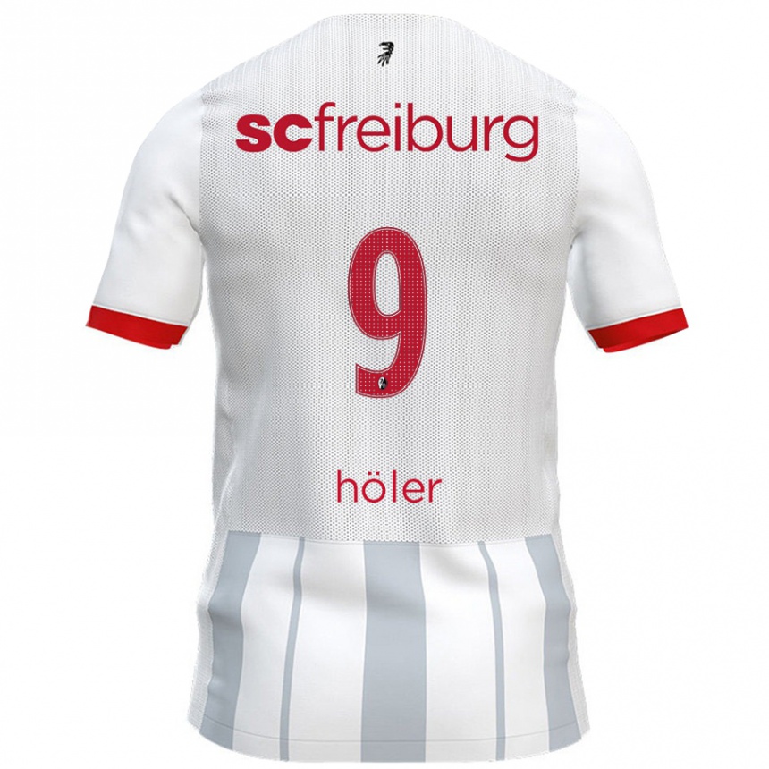 Kids Football Lucas Höler #9 White Grey Away Jersey 2024/25 T-Shirt