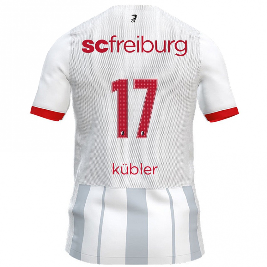 Kids Football Lukas Kübler #17 White Grey Away Jersey 2024/25 T-Shirt