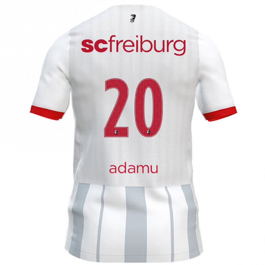 Kids Football Junior Adamu #20 White Grey Away Jersey 2024/25 T-Shirt