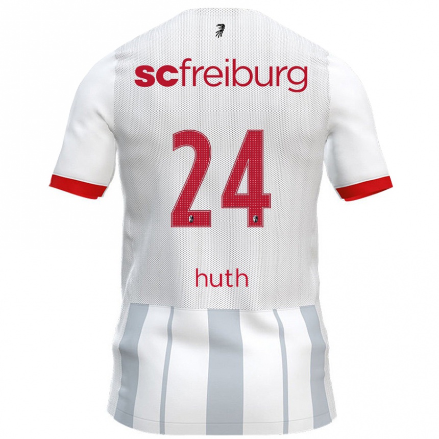 Kids Football Jannik Huth #24 White Grey Away Jersey 2024/25 T-Shirt