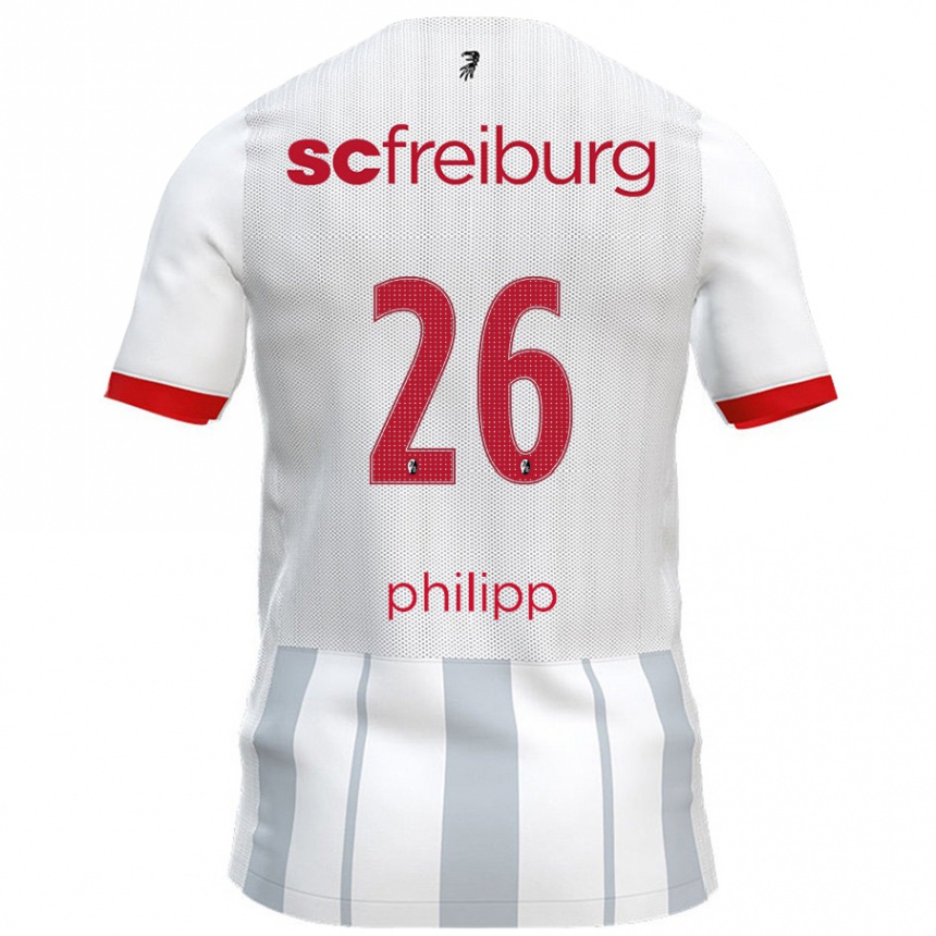 Kids Football Maximilian Philipp #26 White Grey Away Jersey 2024/25 T-Shirt