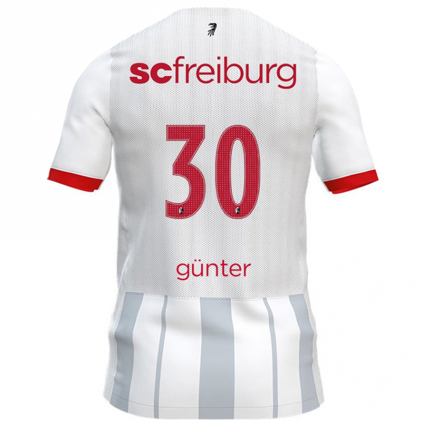 Kids Football Christian Günter #30 White Grey Away Jersey 2024/25 T-Shirt