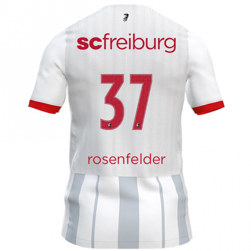 Kids Football Max Rosenfelder #37 White Grey Away Jersey 2024/25 T-Shirt