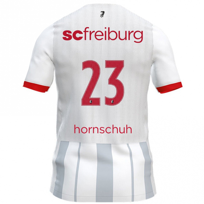 Kids Football Marc Hornschuh #23 White Grey Away Jersey 2024/25 T-Shirt