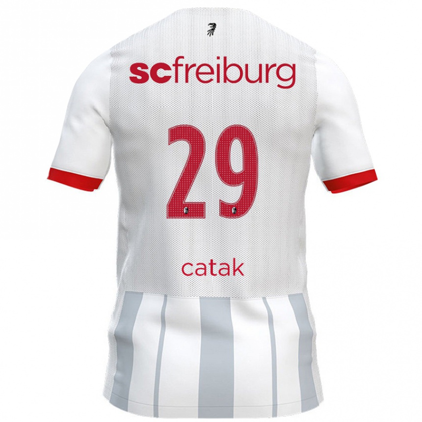 Kids Football Leon Catak #29 White Grey Away Jersey 2024/25 T-Shirt