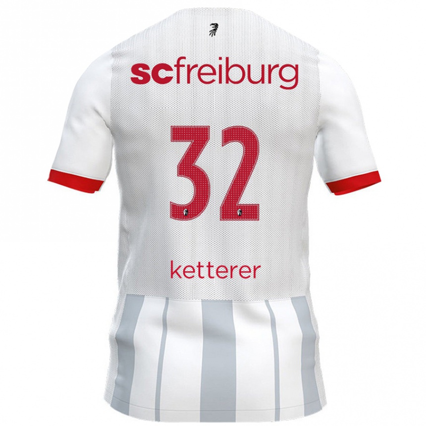 Kids Football Ashley Ketterer #32 White Grey Away Jersey 2024/25 T-Shirt