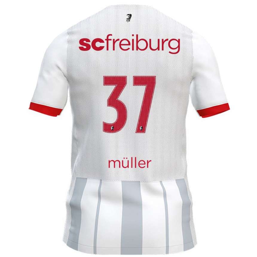 Kids Football Ruben Müller #37 White Grey Away Jersey 2024/25 T-Shirt