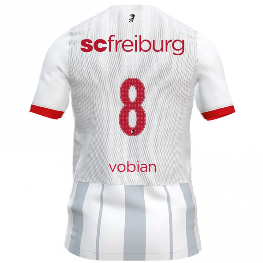 Kids Football Selina Vobian #8 White Grey Away Jersey 2024/25 T-Shirt