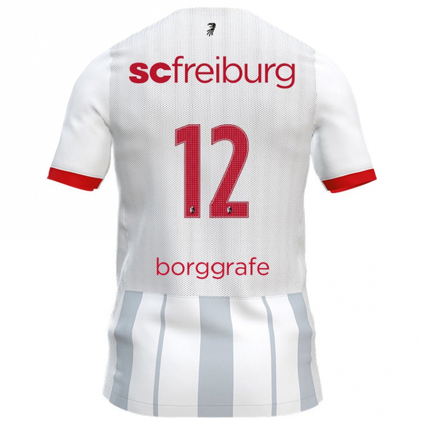 Kids Football Rafaela Borggräfe #12 White Grey Away Jersey 2024/25 T-Shirt