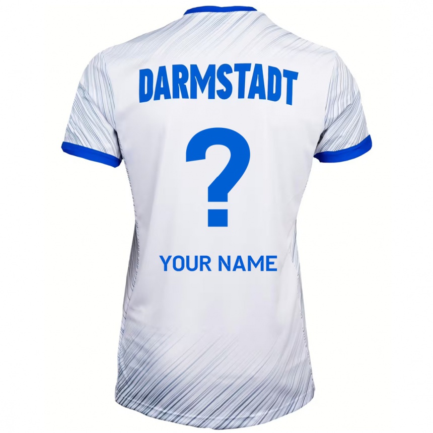 Kids Football Your Name #0 White Blue Away Jersey 2024/25 T-Shirt