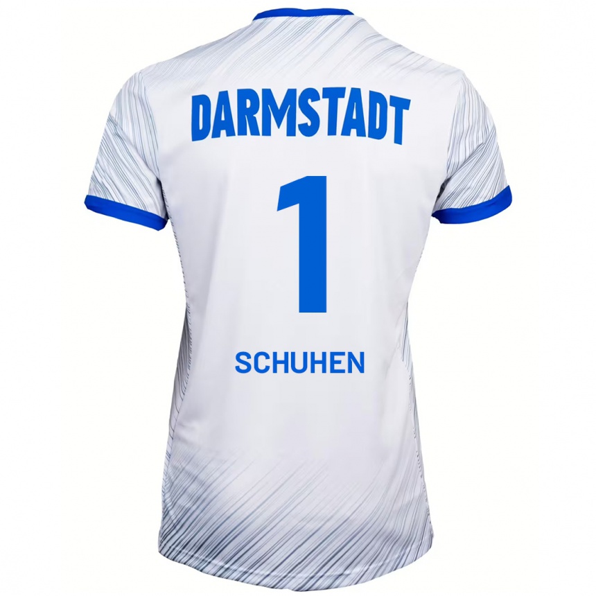 Kids Football Marcel Schuhen #1 White Blue Away Jersey 2024/25 T-Shirt