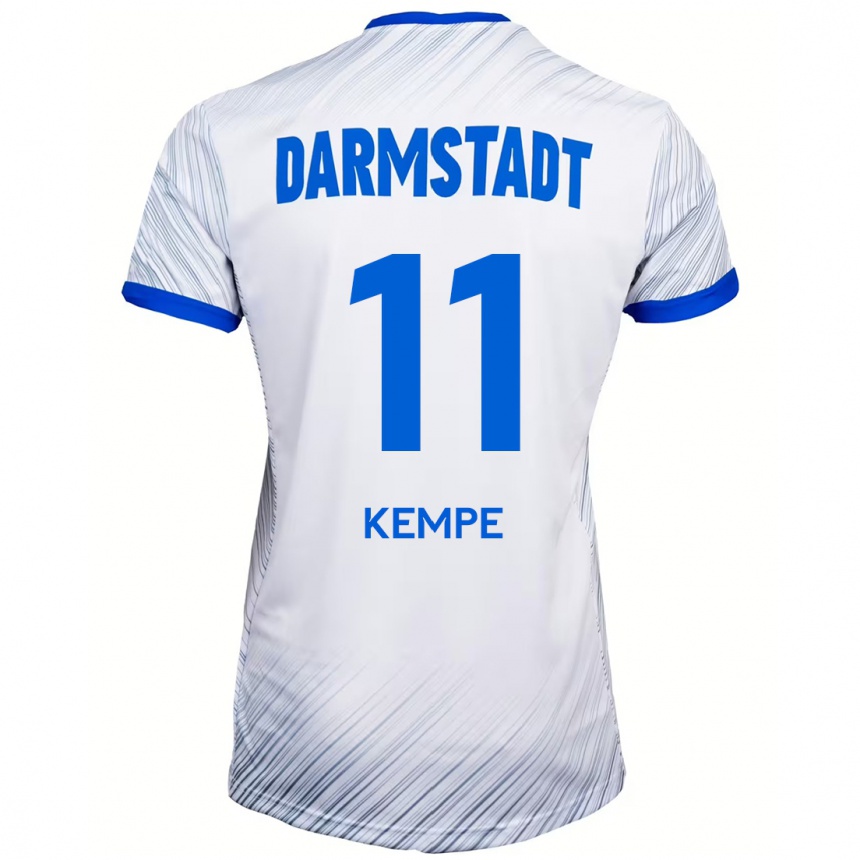 Kids Football Tobias Kempe #11 White Blue Away Jersey 2024/25 T-Shirt