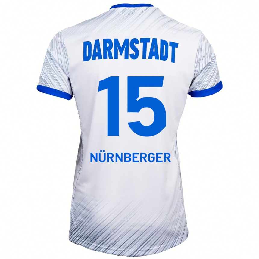 Kids Football Fabian Nürnberger #15 White Blue Away Jersey 2024/25 T-Shirt