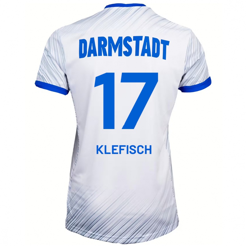 Kids Football Kai Klefisch #17 White Blue Away Jersey 2024/25 T-Shirt