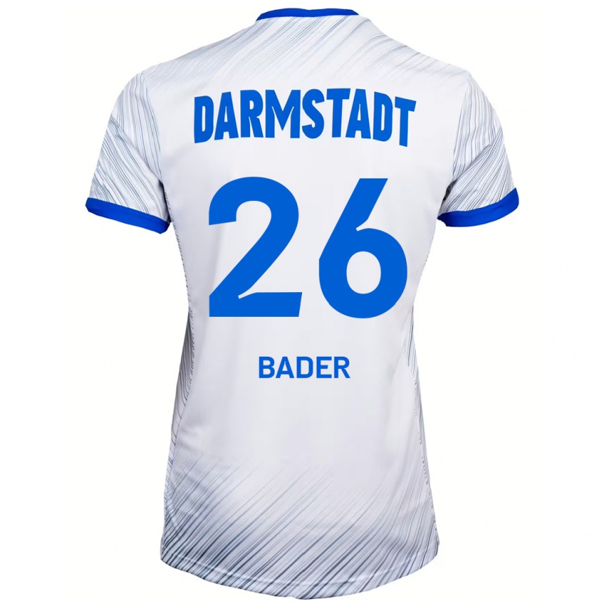 Kids Football Matthias Bader #26 White Blue Away Jersey 2024/25 T-Shirt