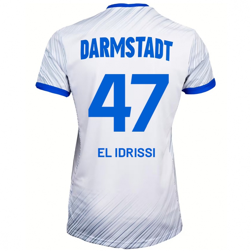 Kids Football Othmane El Idrissi #47 White Blue Away Jersey 2024/25 T-Shirt