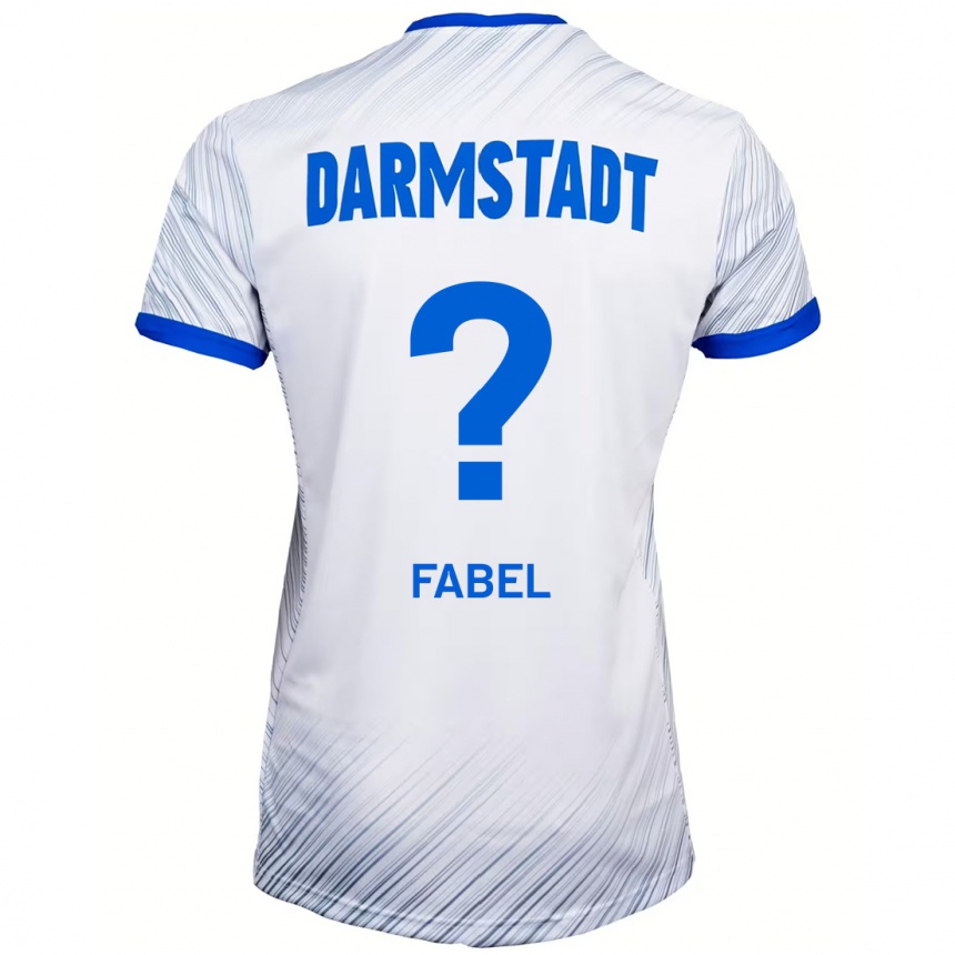 Kids Football Lukas Fabel #0 White Blue Away Jersey 2024/25 T-Shirt