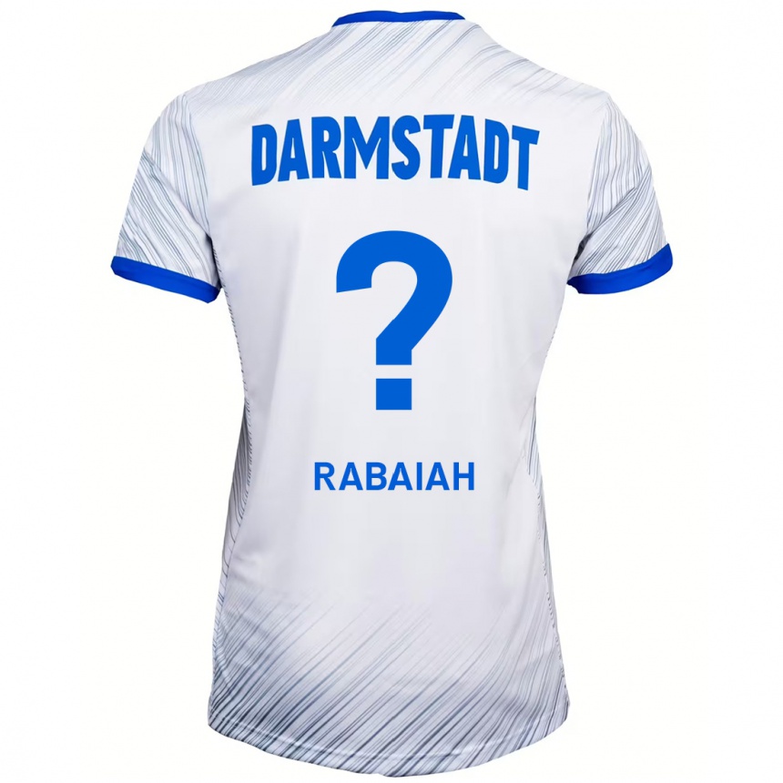 Kids Football Ali Rabaiah #0 White Blue Away Jersey 2024/25 T-Shirt