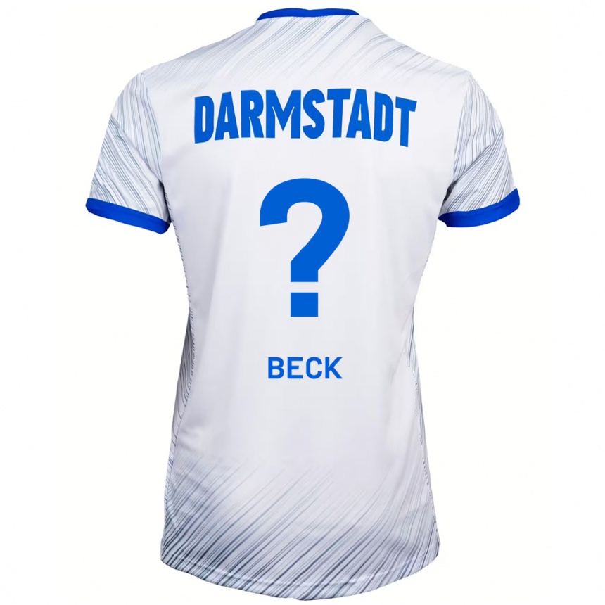 Kids Football Kerim Beck #0 White Blue Away Jersey 2024/25 T-Shirt