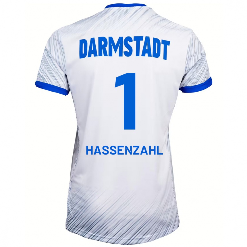 Kids Football Leon Hassenzahl #1 White Blue Away Jersey 2024/25 T-Shirt