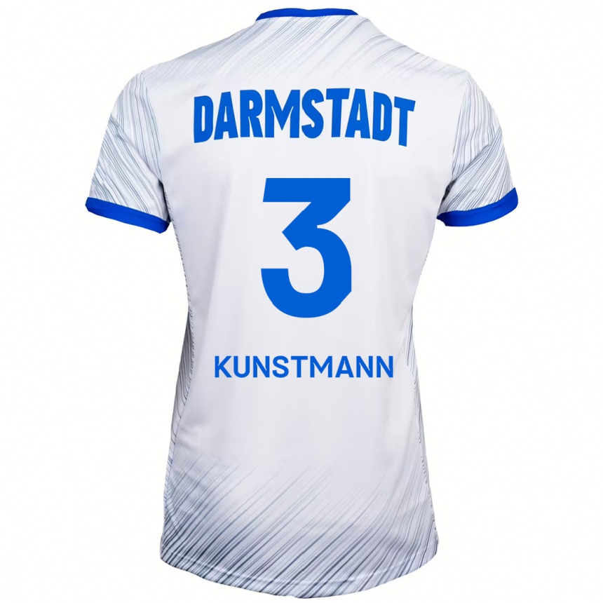 Kids Football Kelvin Kunstmann #3 White Blue Away Jersey 2024/25 T-Shirt