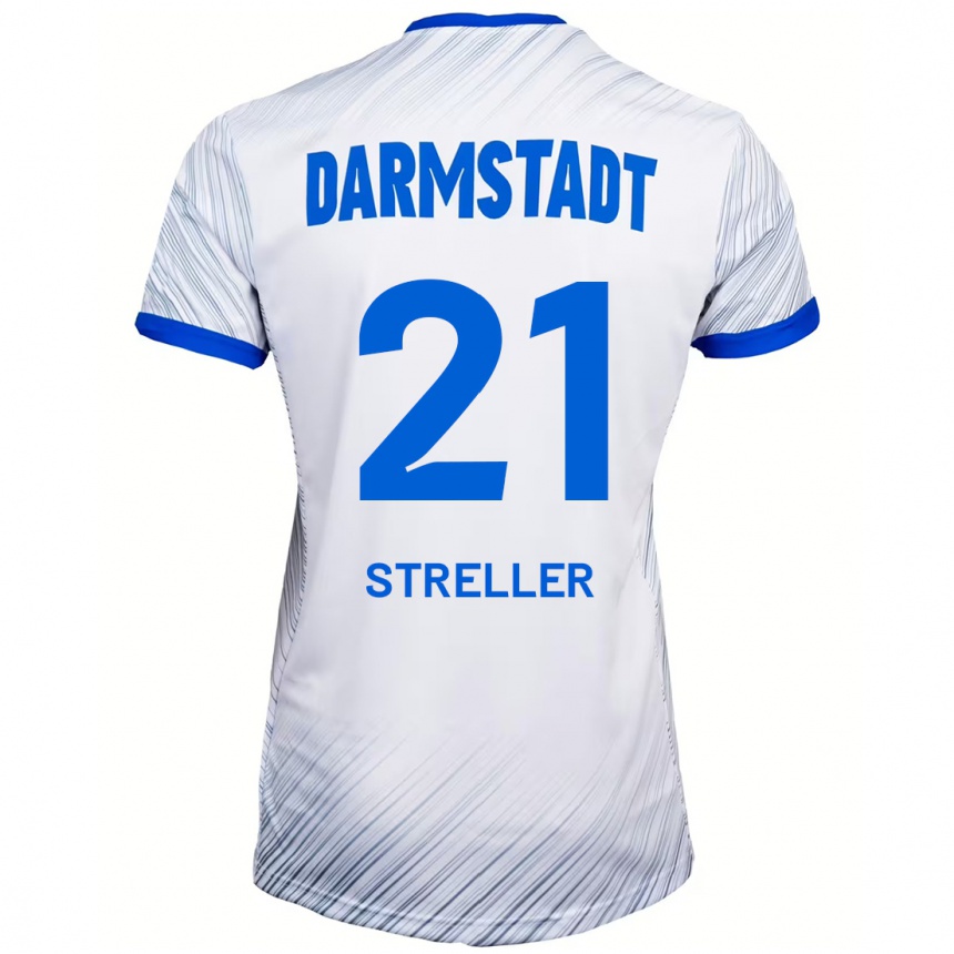 Kids Football Till Streller #21 White Blue Away Jersey 2024/25 T-Shirt