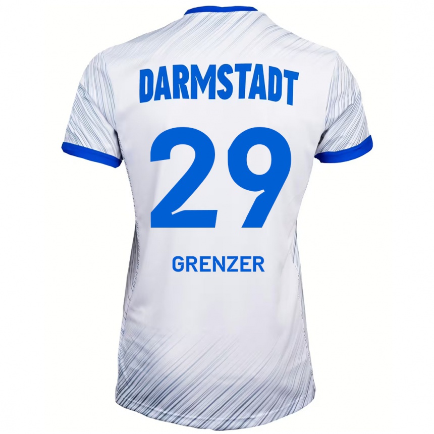 Kids Football Mika Grenzer #29 White Blue Away Jersey 2024/25 T-Shirt