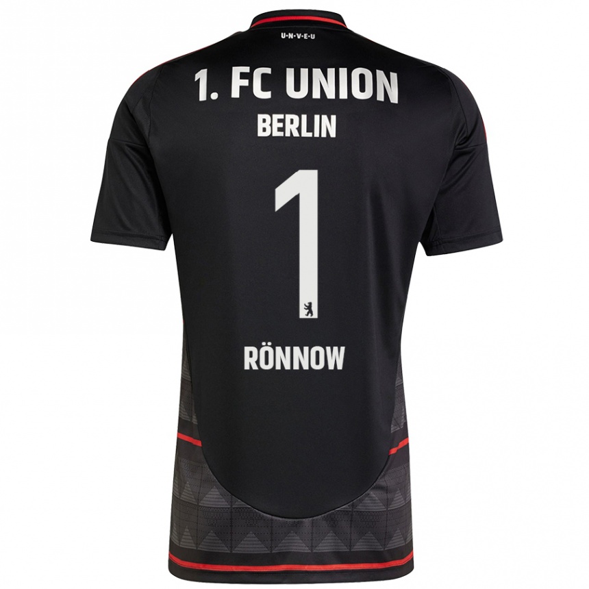 Kids Football Frederik Rönnow #1 Black Away Jersey 2024/25 T-Shirt