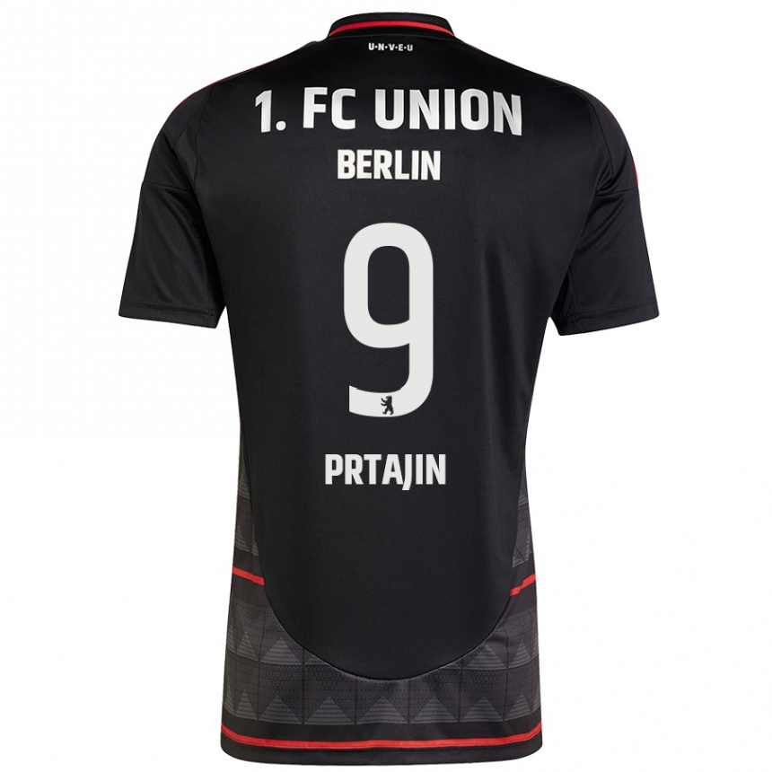 Kids Football Ivan Prtajin #9 Black Away Jersey 2024/25 T-Shirt