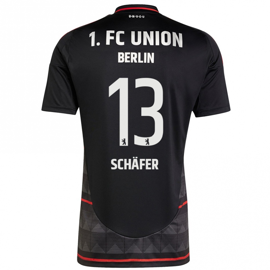 Kids Football András Schäfer #13 Black Away Jersey 2024/25 T-Shirt