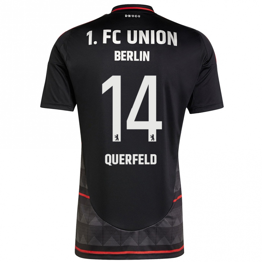 Kids Football Leopold Querfeld #14 Black Away Jersey 2024/25 T-Shirt