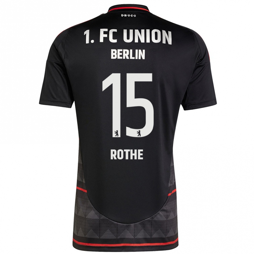 Kids Football Tom Rothe #15 Black Away Jersey 2024/25 T-Shirt