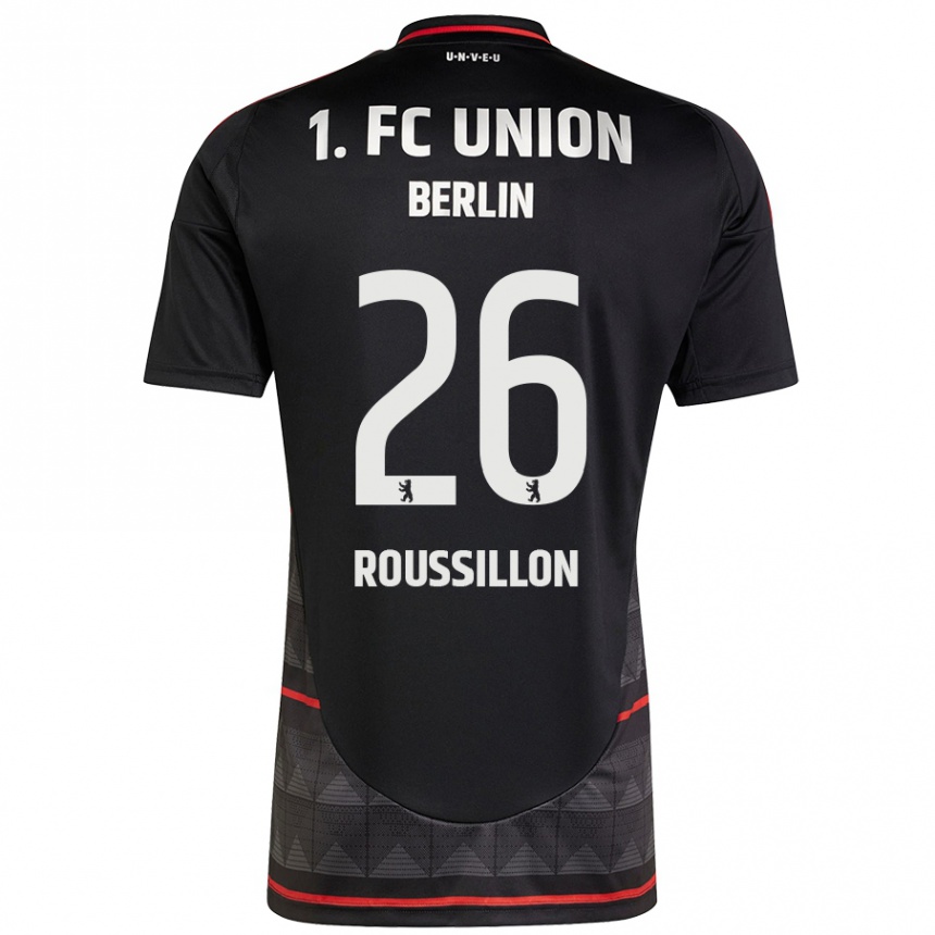 Kids Football Jérôme Roussillon #26 Black Away Jersey 2024/25 T-Shirt