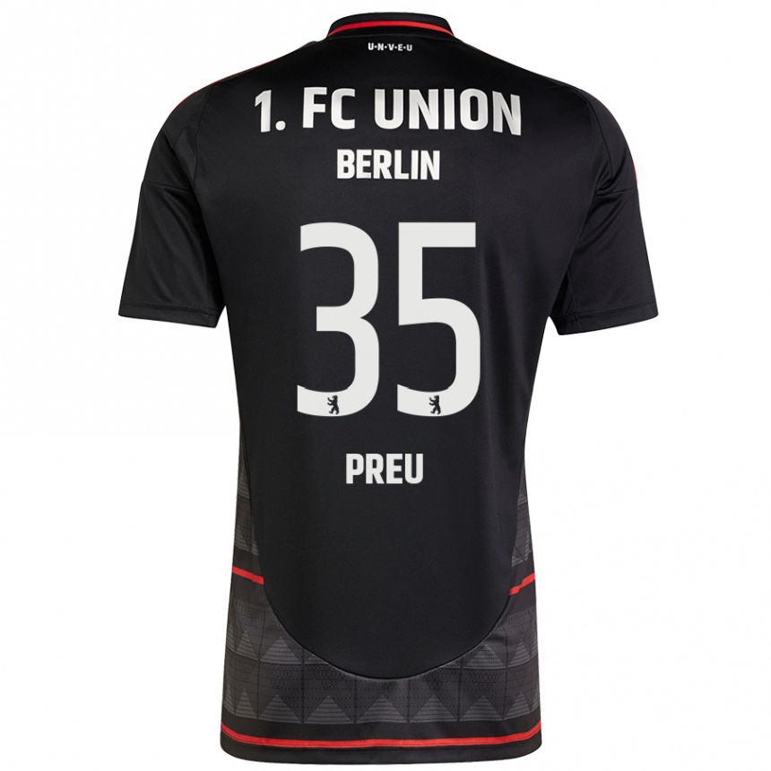 Kids Football David Preu #35 Black Away Jersey 2024/25 T-Shirt