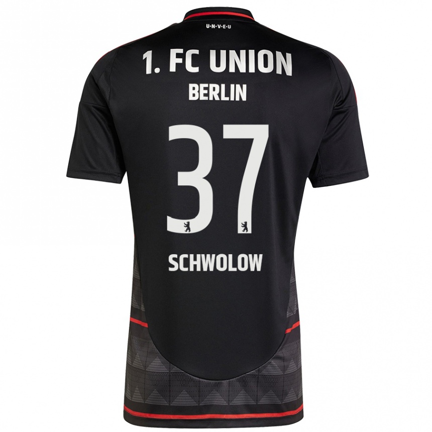 Kids Football Alexander Schwolow #37 Black Away Jersey 2024/25 T-Shirt