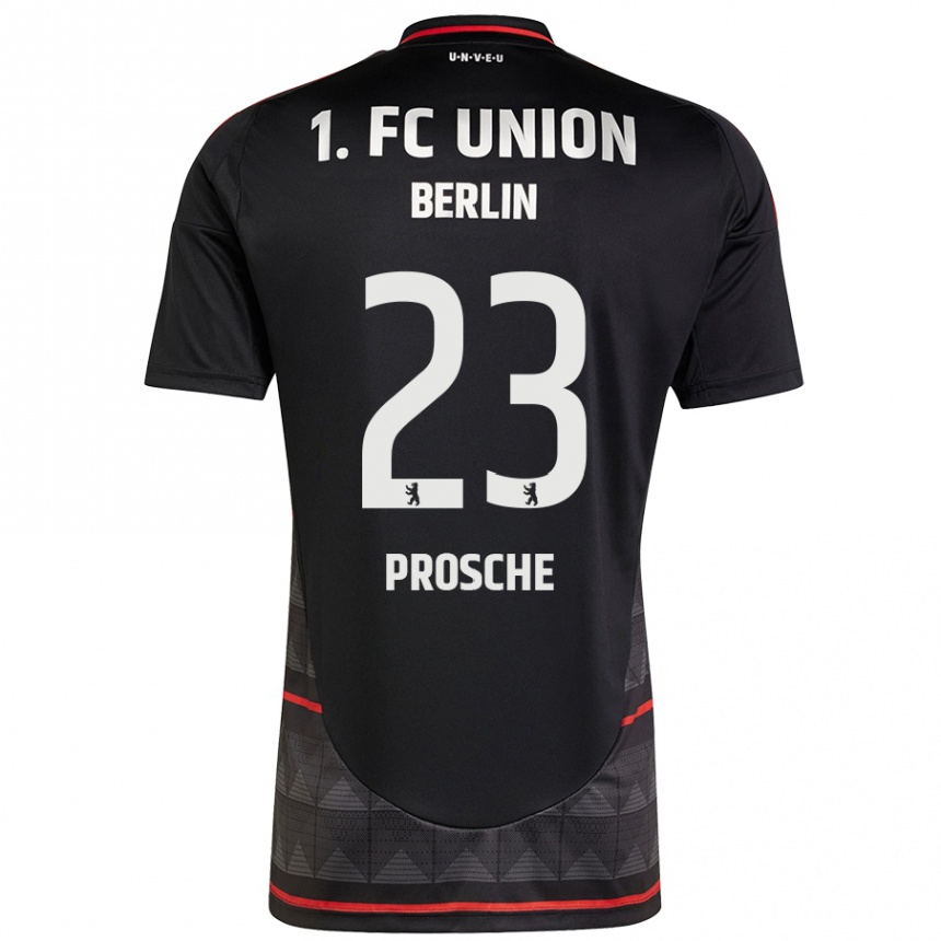 Kids Football Leon Prosche #23 Black Away Jersey 2024/25 T-Shirt