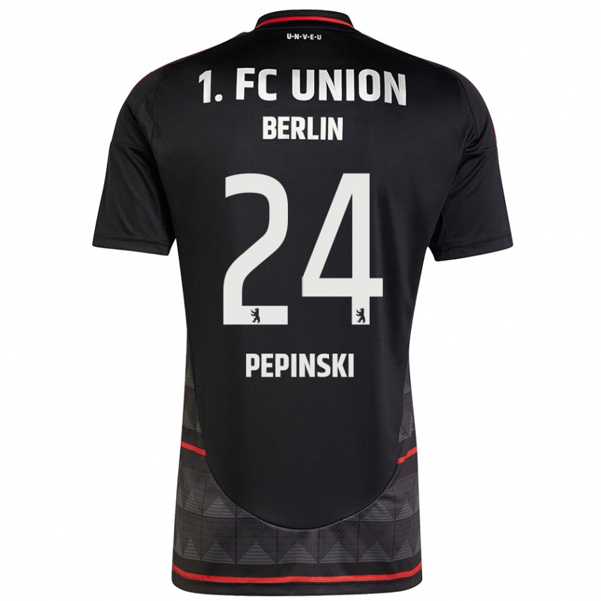 Kids Football Louis Pepinski #24 Black Away Jersey 2024/25 T-Shirt