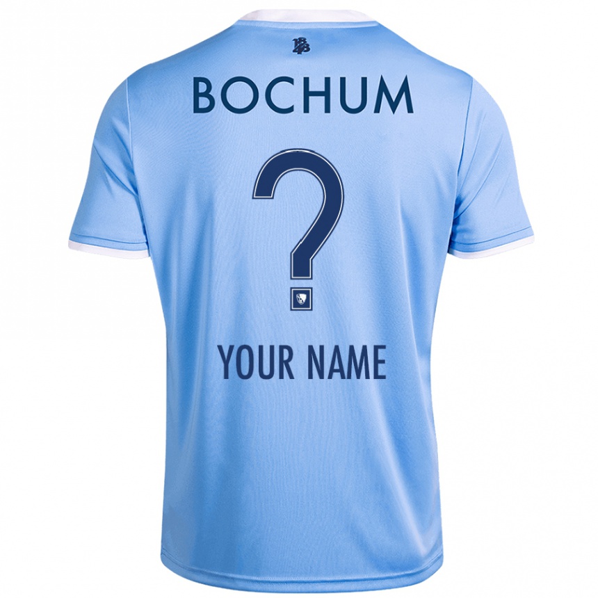 Kids Football Your Name #0 Sky Blue Away Jersey 2024/25 T-Shirt